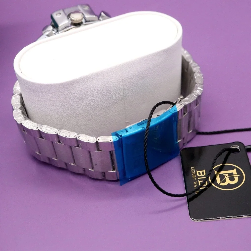BIBI Only the Brave Quartz Watch Deep Silver Tone & White K7073 w/ Box
